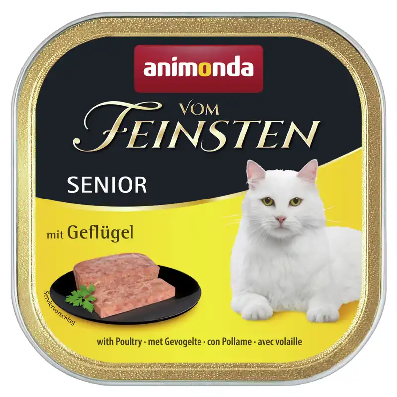 Neue Ware Sparpaket 32 x 100 g Animonda vom Feinsten Senior mit Geflügel Katzen Nassfutter